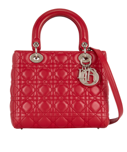 Medium Lady Dior, Lambskin, Pink, DB, S, AC, 11-MA-1102, 3*